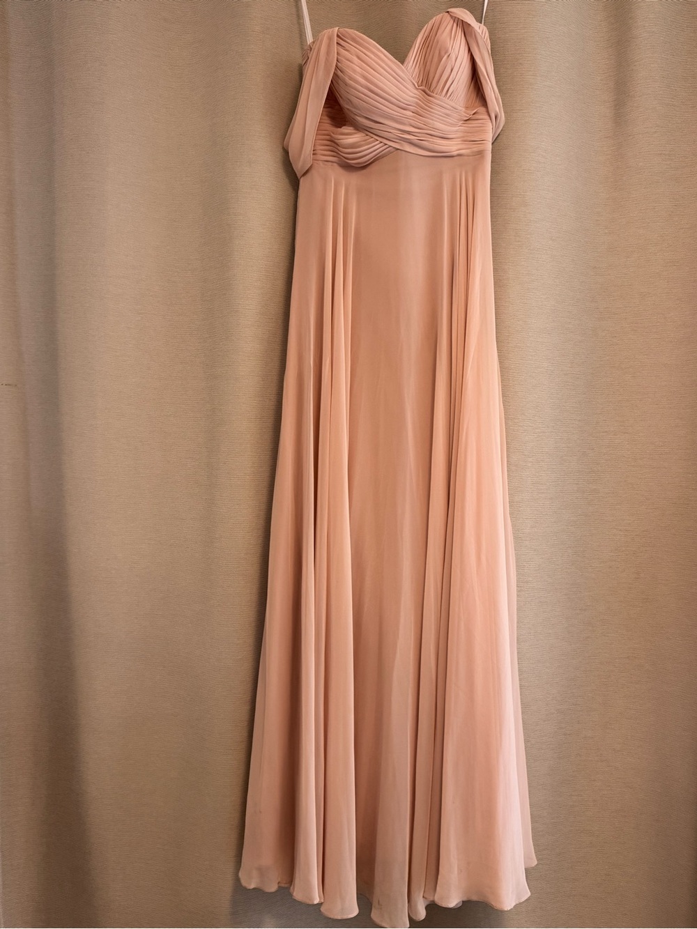 Dessy Collection Blush Maxi Chiffon Gown